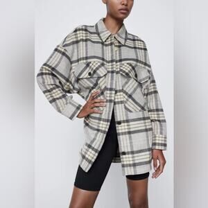 Zara Plaid Shirt Jacket Size XL